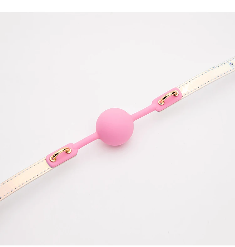 BLACKWOLF Soft Silicone Ball Gag Oral Fixation Bondage Mouth Gag Mouth Stuffed PU Leather Band Sex Toys for Couples Adult Games