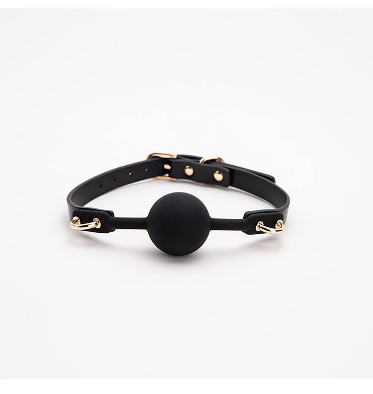 BLACKWOLF Soft Silicone Ball Gag Oral Fixation Bondage Mouth Gag Mouth Stuffed PU Leather Band Sex Toys for Couples Adult Games