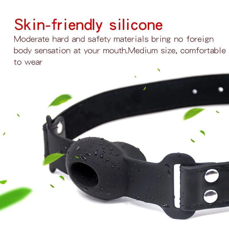 Silicone Mouth Gag Extender Ball Oral Fixation Erotic Toys PU Harness Strap Belt Bdsm Bondage Costume Face Mask Games For Adults