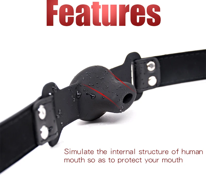 Silicone Mouth Gag Extender Ball Oral Fixation Erotic Toys PU Harness Strap Belt Bdsm Bondage Costume Face Mask Games For Adults