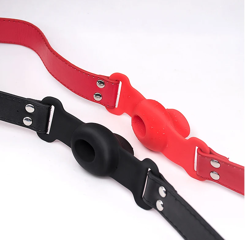 Silicone Mouth Gag Extender Ball Oral Fixation Erotic Toys PU Harness Strap Belt Bdsm Bondage Costume Face Mask Games For Adults