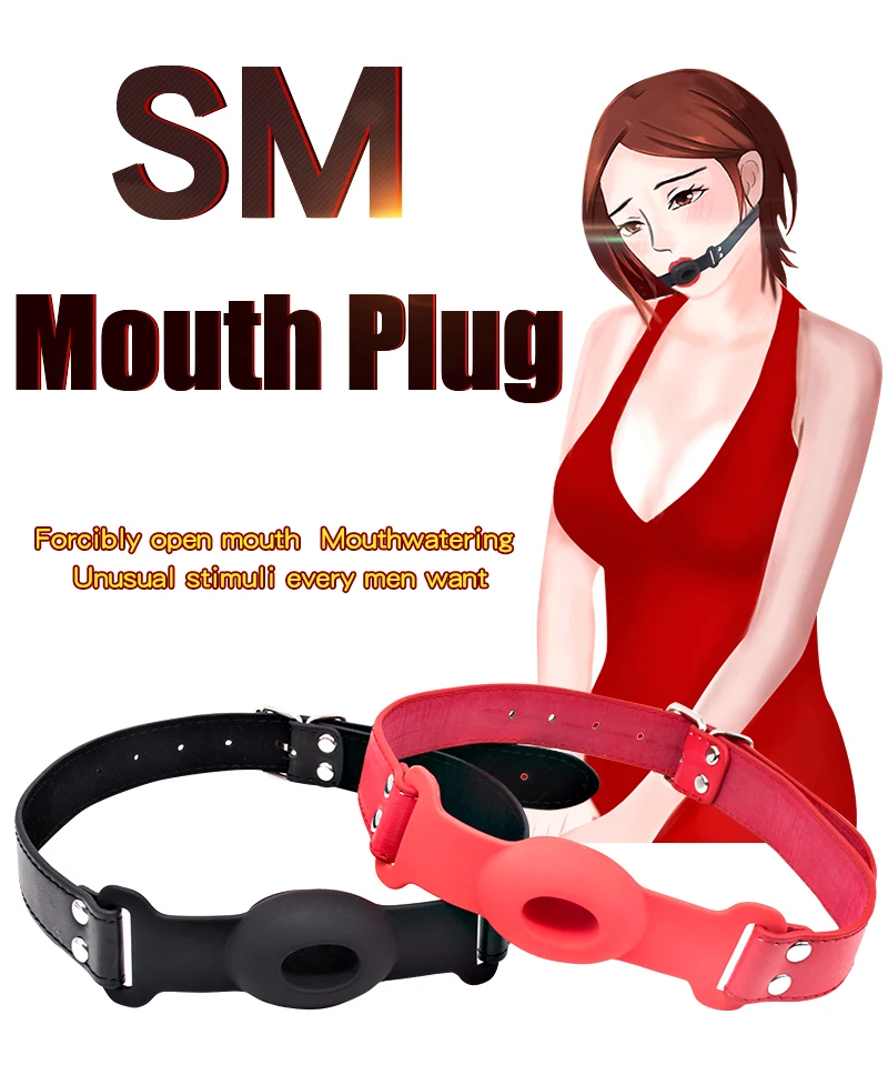 Silicone Mouth Gag Extender Ball Oral Fixation Erotic Toys PU Harness Strap Belt Bdsm Bondage Costume Face Mask Games For Adults
