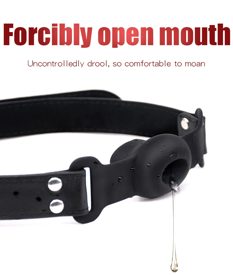 Silicone Mouth Gag Extender Ball Oral Fixation Erotic Toys PU Harness Strap Belt Bdsm Bondage Costume Face Mask Games For Adults