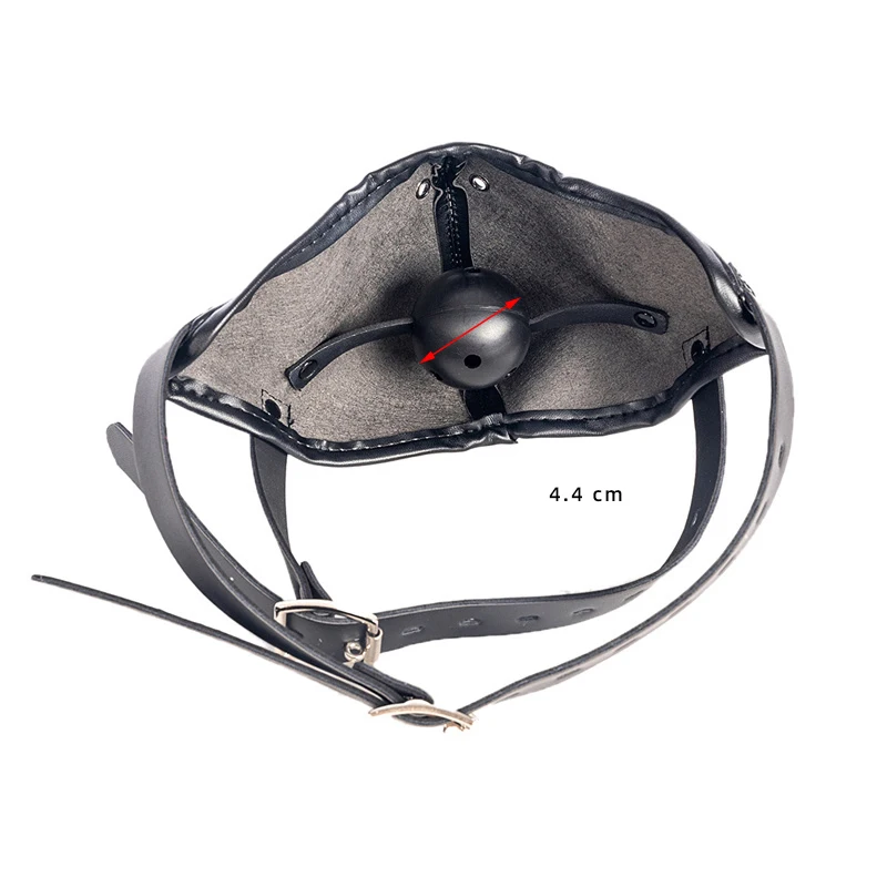New Leather Hood Mask Mouth Plug Ball Gag Bondage Slave Restraints Fetish Sex Toys For Gay Couples Flirting Adult Games