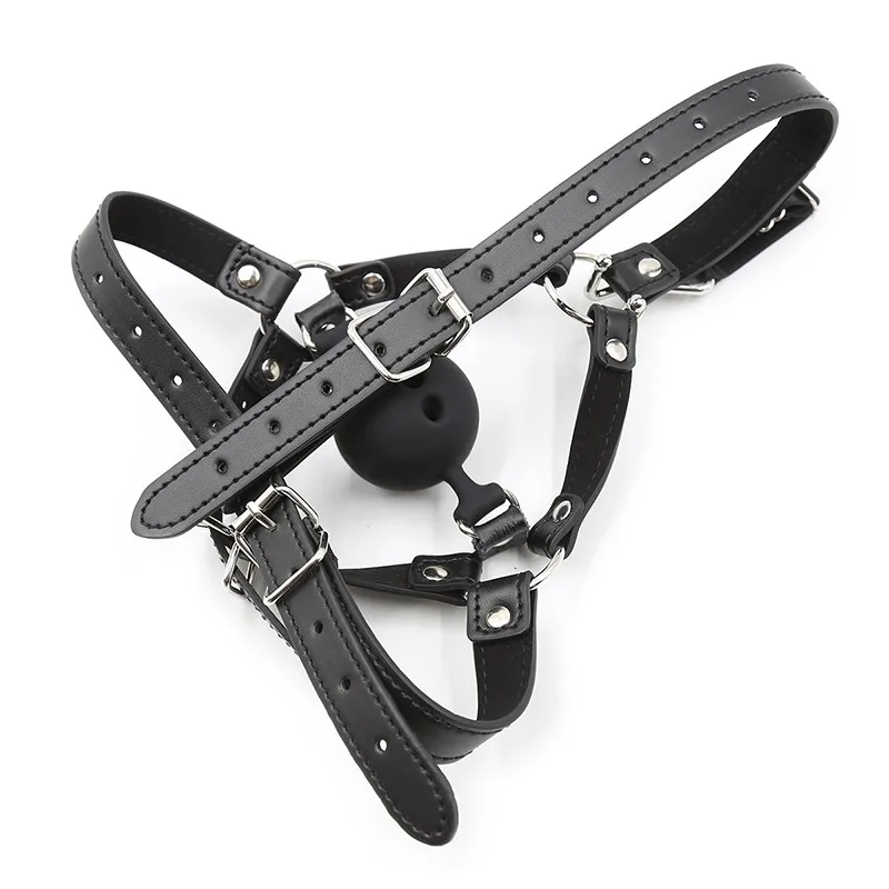Slave Horse Harness Silicone Ball Gag BDSM Bondage Restraints Oral Fixation Open Mouth Gags Nose Hook Strap Fetish Sexy Cosplay