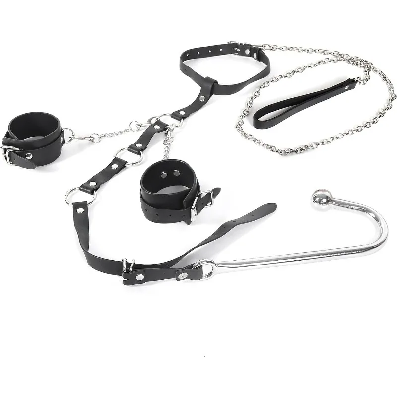 2 in 1 Leather Sex Bondage Set BDSM Anal Hook with Ball Gag Anal Trainer Role Play Butt Plug Fetish Slave Sex Toys for Woman Man 2 in 1 Leather Sex Bondage Set BDSM Anal Hook with Ball Gag Anal Trainer Role Play Butt Plug Fetish Slave Sex Toys for Woman Man