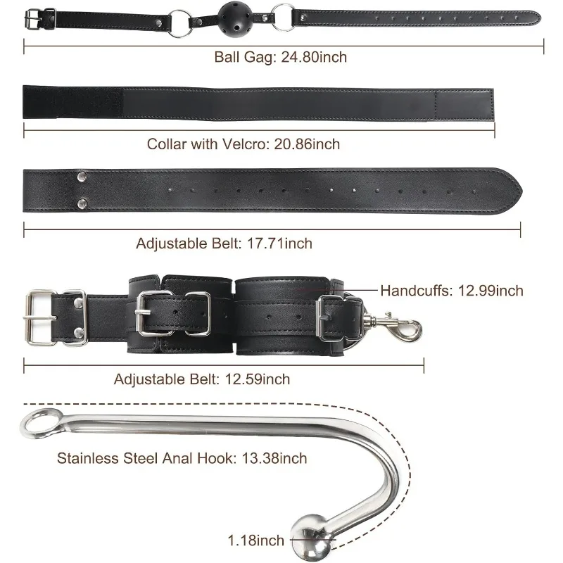 2 in 1 Leather Sex Bondage Set BDSM Anal Hook with Ball Gag Anal Trainer Role Play Butt Plug Fetish Slave Sex Toys for Woman Man 2 in 1 Leather Sex Bondage Set BDSM Anal Hook with Ball Gag Anal Trainer Role Play Butt Plug Fetish Slave Sex Toys for Woman Man
