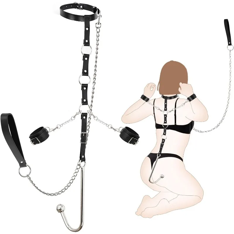 2 in 1 Leather Sex Bondage Set BDSM Anal Hook with Ball Gag Anal Trainer Role Play Butt Plug Fetish Slave Sex Toys for Woman Man 2 in 1 Leather Sex Bondage Set BDSM Anal Hook with Ball Gag Anal Trainer Role Play Butt Plug Fetish Slave Sex Toys for Woman Man