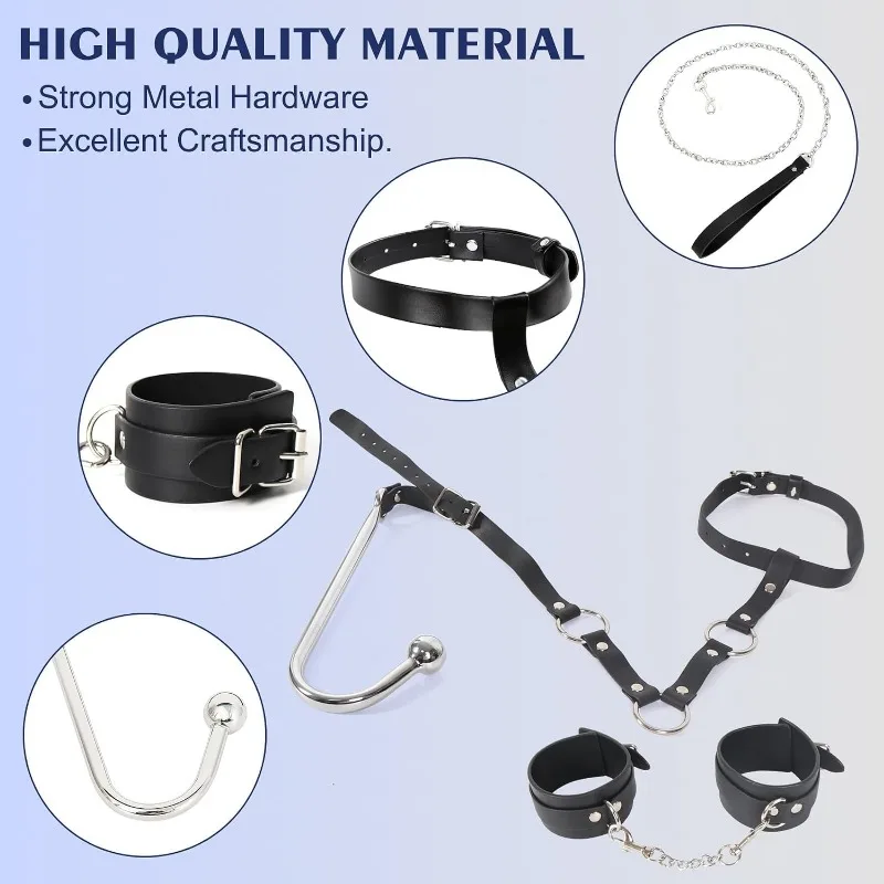 2 in 1 Leather Sex Bondage Set BDSM Anal Hook with Ball Gag Anal Trainer Role Play Butt Plug Fetish Slave Sex Toys for Woman Man 2 in 1 Leather Sex Bondage Set BDSM Anal Hook with Ball Gag Anal Trainer Role Play Butt Plug Fetish Slave Sex Toys for Woman Man