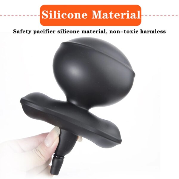 Flexible Size Silicone Mouth Gag BDSM Ball Accessory Plug Inflatable with Detachable Pump for Erotic Restraint Sex Game Play Toy