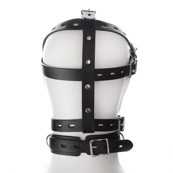 PU Leather Harness BDSM Bondage Harness Gag Gay Mouth Muzzles with Ball Mouth Gag Fetish Salve Restraint Sex Toys for Couples