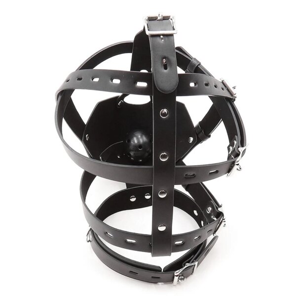 PU Leather Harness BDSM Bondage Harness Gag Gay Mouth Muzzles with Ball Mouth Gag Fetish Salve Restraint Sex Toys for Couples