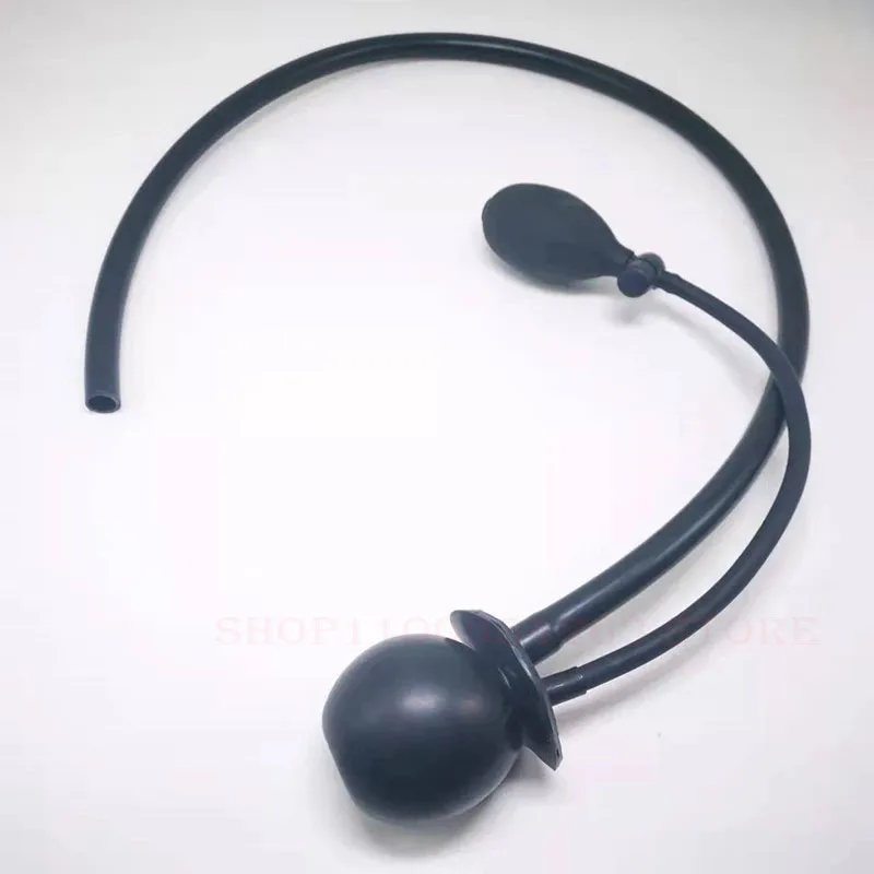 2022 BDSM Latex Inflatable Insert Mouth Gag + Irrigation Pipe Slave Bondage Restraints Seys Toys Adult Sex Games Mouth Plug Ball