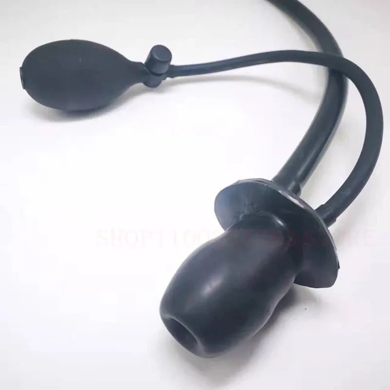 2022 BDSM Latex Inflatable Insert Mouth Gag + Irrigation Pipe Slave Bondage Restraints Seys Toys Adult Sex Games Mouth Plug Ball