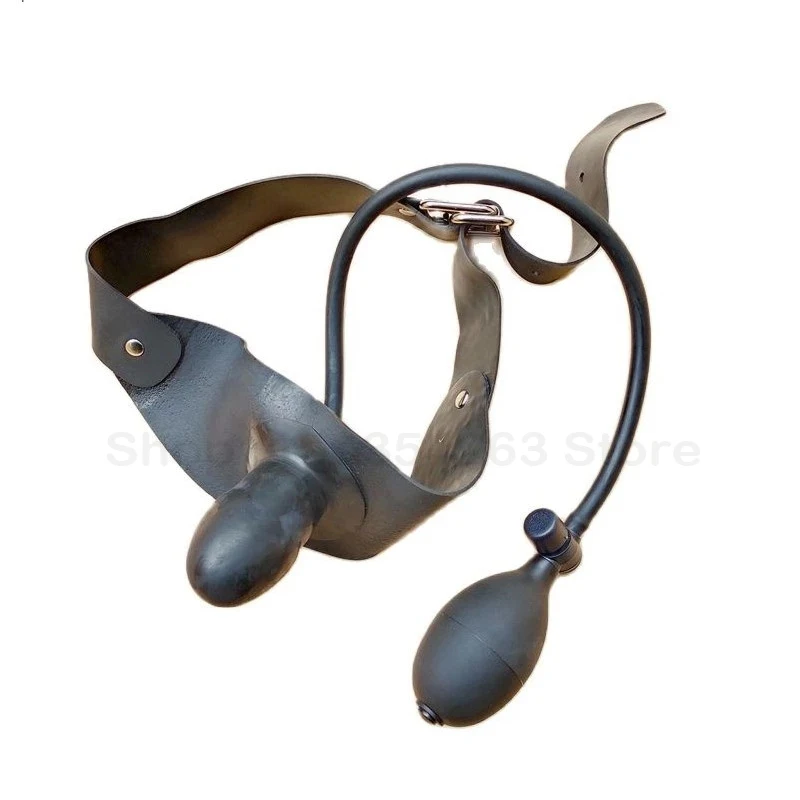 2022 New BDSM Latex Inflatable Insert Mouth Gag Slave Bondage Restraints Toys Adult Sex Games Mouth Plug Ball Fetish Sexy Toys