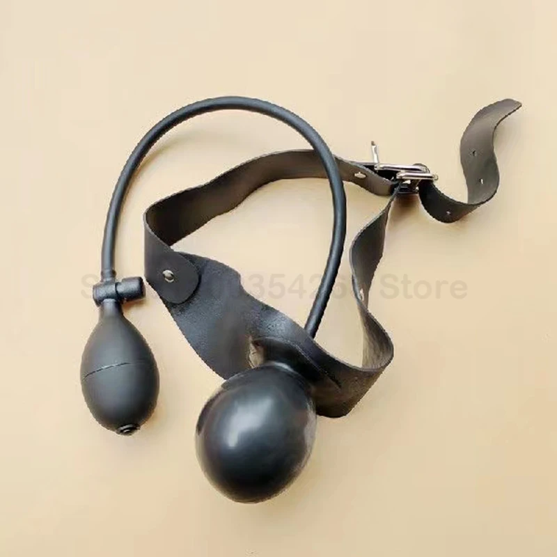 2022 New BDSM Latex Inflatable Insert Mouth Gag Slave Bondage Restraints Toys Adult Sex Games Mouth Plug Ball Fetish Sexy Toys