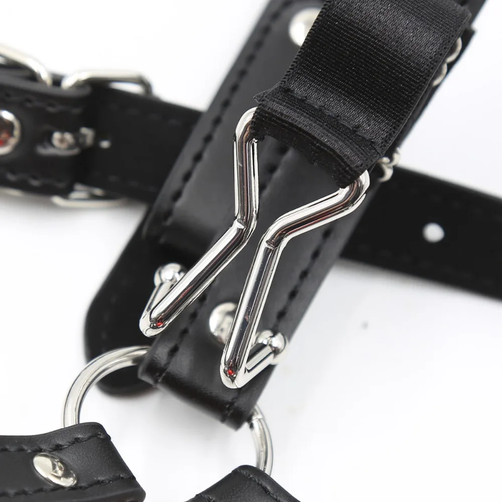 Thierry Head Harness with Nose Hook Ball Gag,Fetish SM Restraint Silicone Open Mouth Gag Adult Games Products Sex Toys Sex Shop