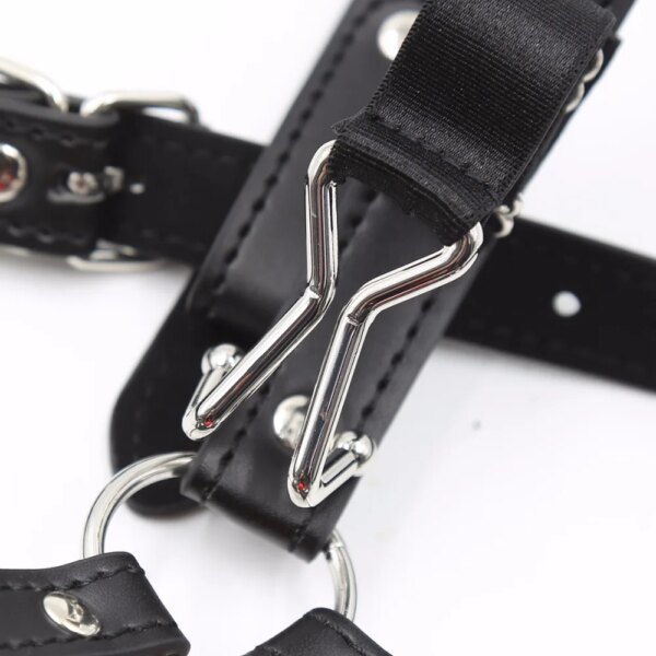 Head Harness with Nose Hook Ball Gag,Fetish SM Restraint Silicone Open Mouth Gag Adult Games Products Sex Toys Sex Shop