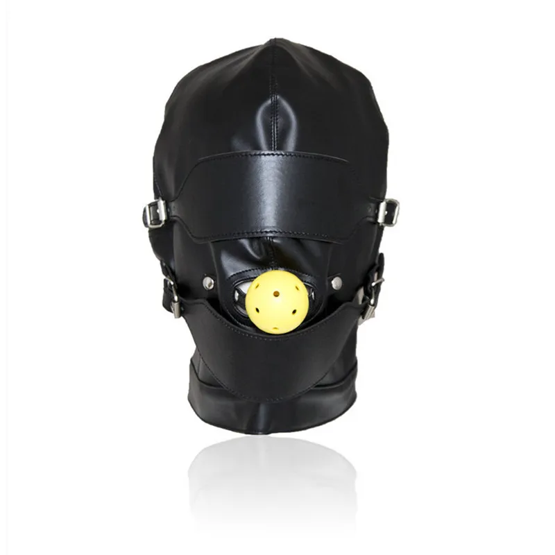 Erotic Mask Cosplay Fetish Bondage Headgear With Mouth Ball Gag BDSM Hot Erotic Leather Hood For Men Adult Games Sex SM Mask Erotic Mask Cosplay Fetish Bondage Headgear With Mouth Ball Gag BDSM Hot Erotic Leather Hood For Men Adult Games Sex SM Mask