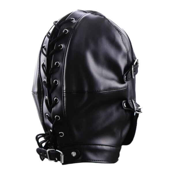 Erotic Mask Cosplay Fetish Bondage Headgear With Mouth Ball Gag BDSM Hot Erotic Leather Hood For Men Adult Games Sex SM Mask