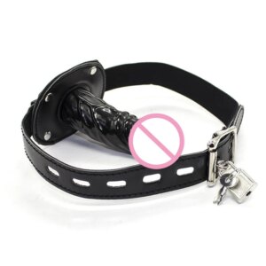 Silicone Penis Plug Dildos Gag Open Mouth Gag With Locking Penis Gag Ball Bondage BDSM Slave Sex Toys For Couple Adult Game