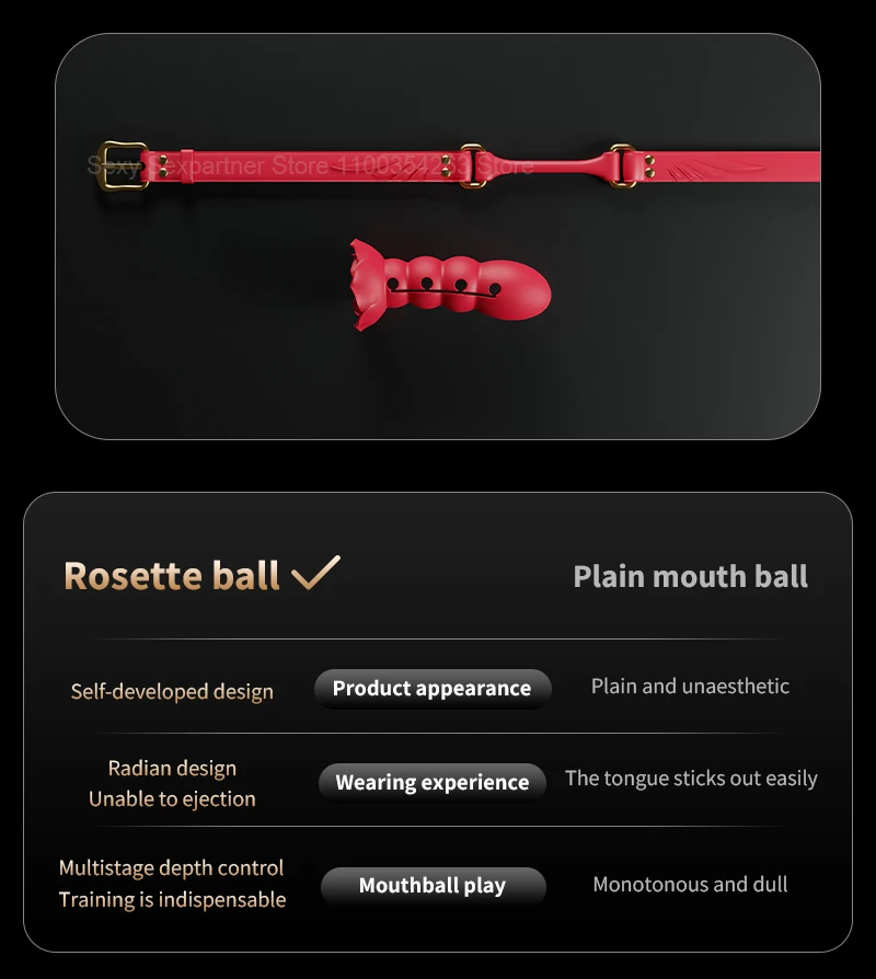 Adjusting Bondage Deep Throat Mouth Plug Leather Mouth Balls Bdsm Mouth Gag Sex Toys Flirt Sex Tools Simulation Dildo For Female
