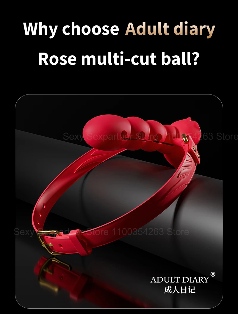 Adjusting Bondage Deep Throat Mouth Plug Leather Mouth Balls Bdsm Mouth Gag Sex Toys Flirt Sex Tools Simulation Dildo For Female
