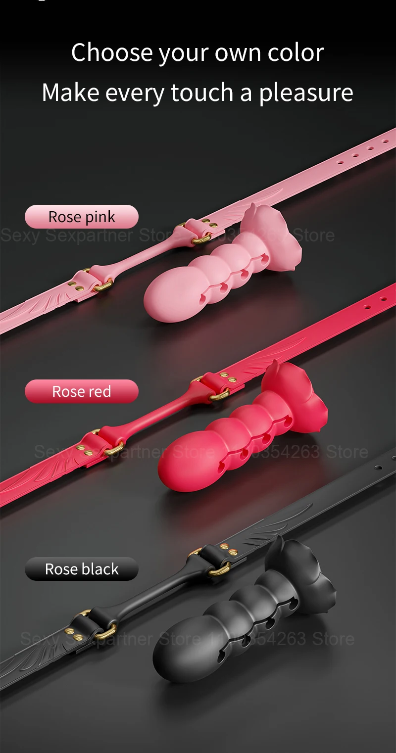 Adjusting Bondage Deep Throat Mouth Plug Leather Mouth Balls Bdsm Mouth Gag Sex Toys Flirt Sex Tools Simulation Dildo For Female