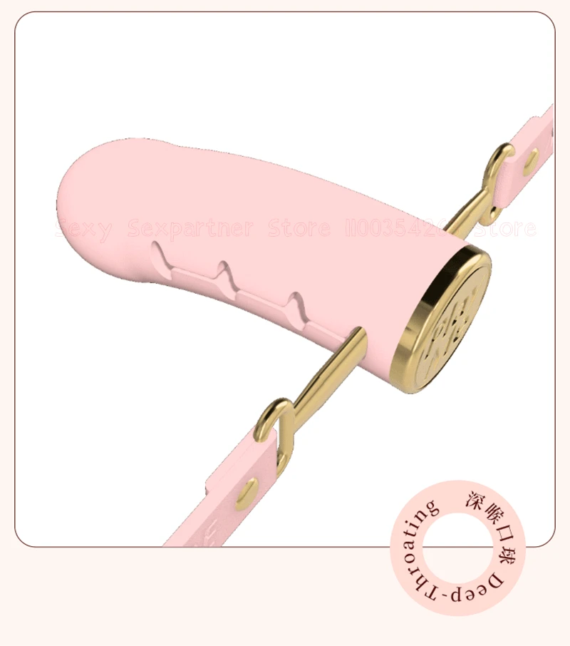 Adjusting Bondage Deep Throat Mouth Plug Leather Mouth Balls Bdsm Mouth Gag Sex Toys Flirt Sex Tools Simulation Dildo For Female