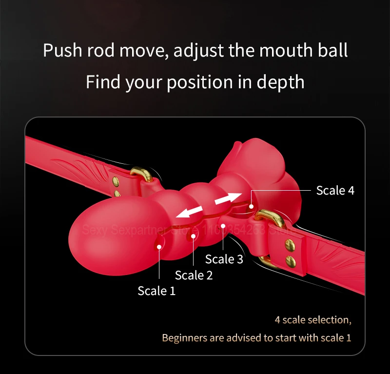 Adjusting Bondage Deep Throat Mouth Plug Leather Mouth Balls Bdsm Mouth Gag Sex Toys Flirt Sex Tools Simulation Dildo For Female