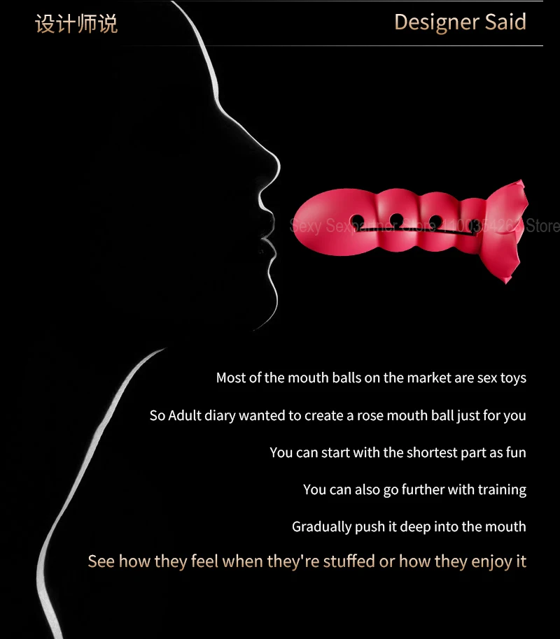 Adjusting Bondage Deep Throat Mouth Plug Leather Mouth Balls Bdsm Mouth Gag Sex Toys Flirt Sex Tools Simulation Dildo For Female