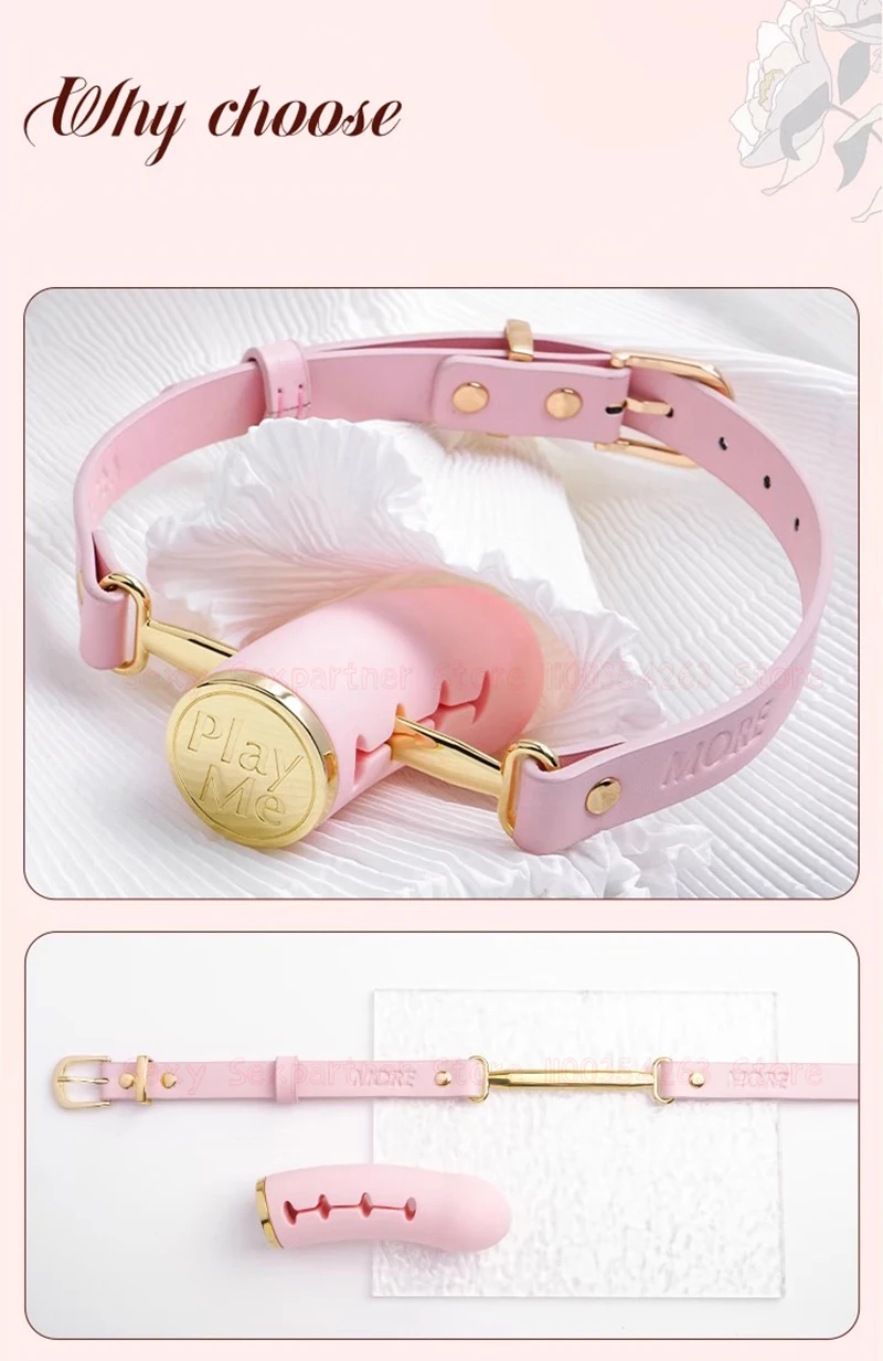 Adjusting Bondage Deep Throat Mouth Plug Leather Mouth Balls Bdsm Mouth Gag Sex Toys Flirt Sex Tools Simulation Dildo For Female