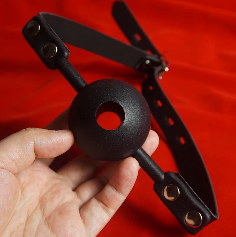 Silicone Ball Gag With Drool Hole,Slave BDSM Mouth Gags Harness,Submissive Bondage Restraints,Sex Games Toys for Couples