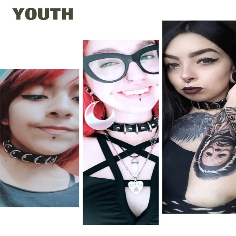 Funny Punk Gothic Leash And Collar Bdsm Leather Choker Necklace Slave Collar With A Leashes Rope Cosplay Accessories For Women Funny Punk Gothic Leash And Collar Bdsm Leather Choker Necklace Slave Collar With A Leashes Rope Cosplay Accessories For Women