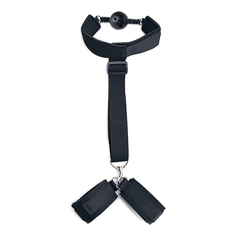 Adult Games Erotic Sex Toys For Woman Couples Slave Neck Handcuffs Nylon BDSM Bondage Restraints Collar Fetish Sex Products Gags