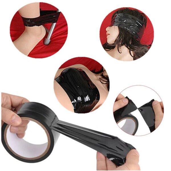 Sticky SM Bondage PVC Static Tape Fetish Restraints Belt BDSM Slave Game Binding  Harness Erotic Adult Sex toys for Couple