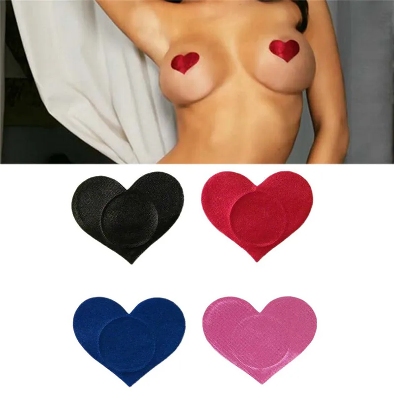 1Pair Sex Product Sexy Sequin Nipple Covers With Tassels Heart Shape Nipple Stickers Pasties Chest Stickers