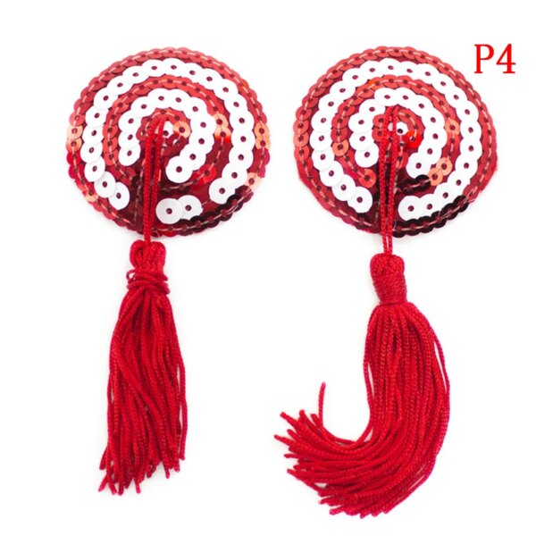sexy sequin nipple covers with tassels heart Round Lace shape nipple stickers pasties wholesale chest stickers sex product