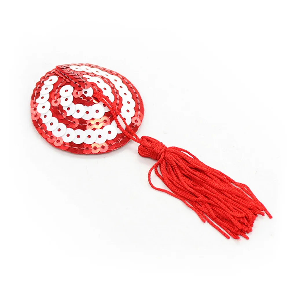 sexy sequin nipple covers with tassels heart Round Lace shape nipple stickers pasties wholesale chest stickers sex product