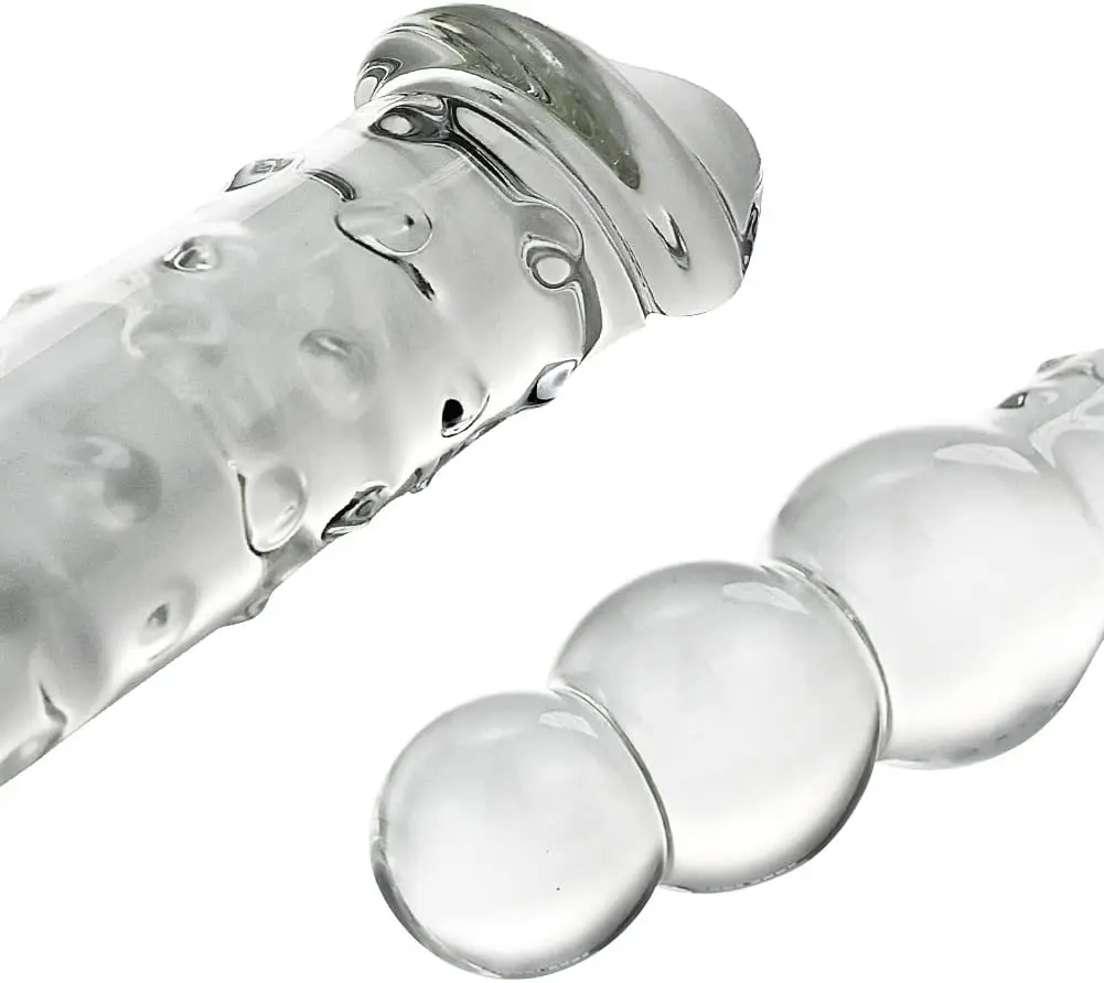 Sex Adult Toys Large Transparent Crystal Immitate Glass Penis Dilddo with 3 Big Beads, Female Masturbation G-spot Anal Plug Sex Adult Toys Large Transparent Crystal Immitate Glass Penis Dilddo with 3 Big Beads, Female Masturbation G-spot Anal Plug