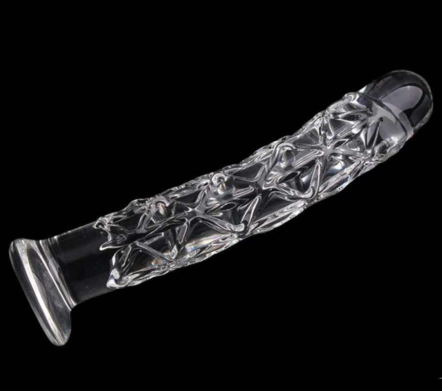 3 size Crystal Big Glass Dildo Realistic Penis Artificial Anal Dildo G-spot Stimulate Female Masturbates Glass Dildos for Women