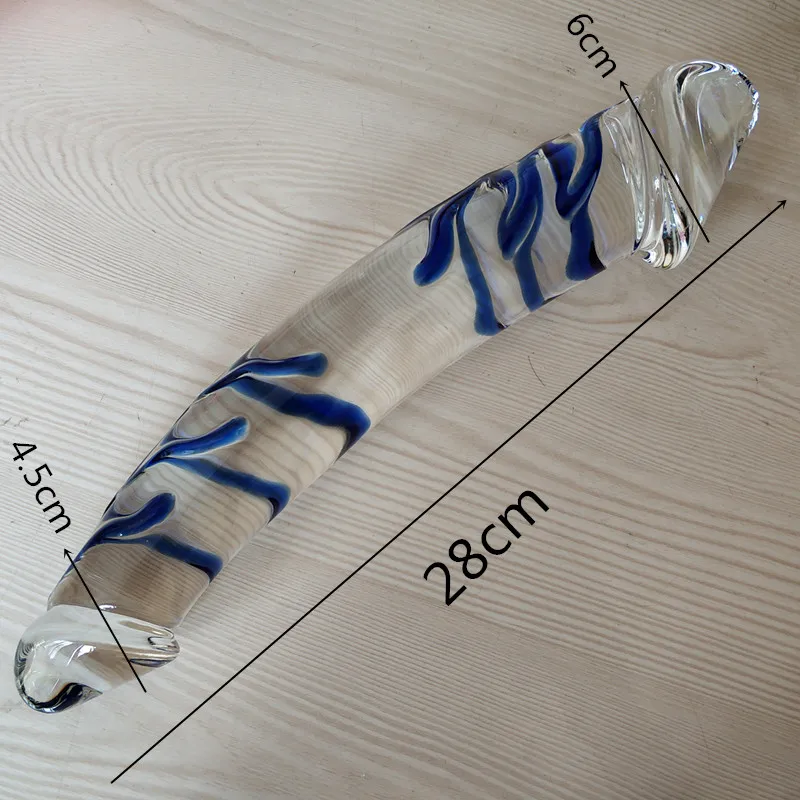 Huge double glass dildo fake penis crystal anal long dildos butt plug g-spot female masturbation Sex toys for women men gay shop