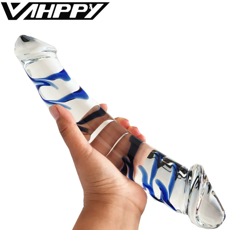 Huge double glass dildo fake penis crystal anal long dildos butt plug g-spot female masturbation Sex toys for women men gay shop