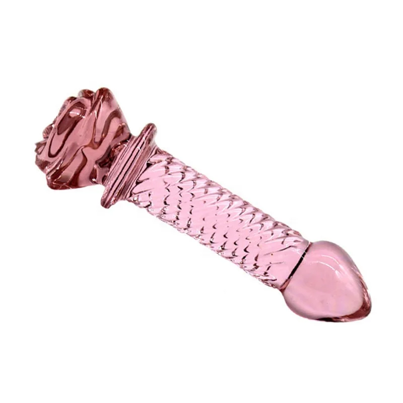 Ladies Rose Glass Wand Dildo Crystal Penis for Female Vagina Anal Butt Massage Realistic Dildo Erotic Goods Ladies Rose Glass Wand Dildo Crystal Penis for Female Vagina Anal Butt Massage Realistic Dildo Erotic Goods