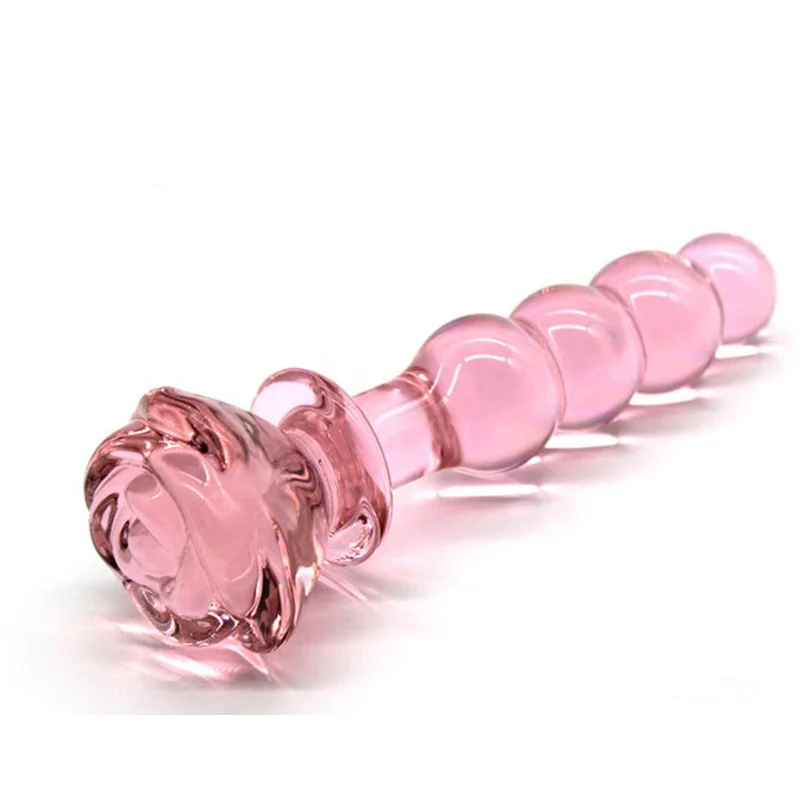 Ladies Rose Glass Wand Dildo Crystal Penis for Female Vagina Anal Butt Massage Realistic Dildo Erotic Goods Ladies Rose Glass Wand Dildo Crystal Penis for Female Vagina Anal Butt Massage Realistic Dildo Erotic Goods