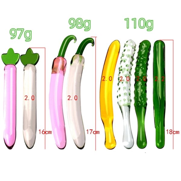 Fruits/Vegetables Stylized Dildos Artificial Penis 100g 18*2cm Glass Masturbators for Girls Sex Toys For Women SM BDSM