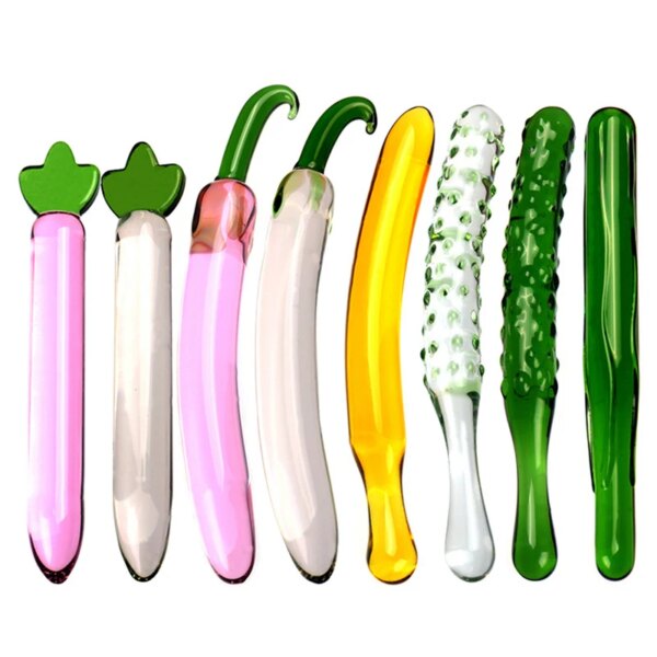 Fruits/Vegetables Stylized Dildos Artificial Penis 100g 18*2cm Glass Masturbators for Girls Sex Toys For Women SM BDSM