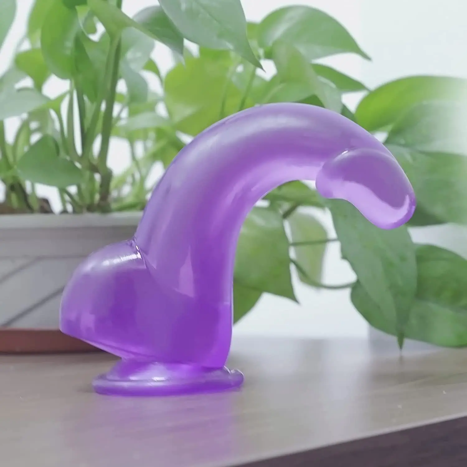 Purple Realistic Dildo Pink Crystal Penis Artificial Soft Smooth Dildo Anal Strap-on Stick with Balls Sex Toy for Women Adult18+ Purple Realistic Dildo Pink Crystal Penis Artificial Soft Smooth Dildo Anal Strap-on Stick with Balls Sex Toy for Women Adult18+