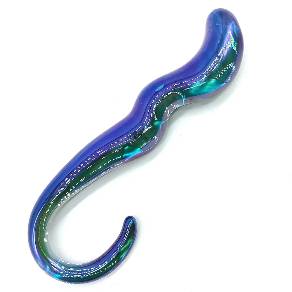 Blue Glass Anal Plug Masturbation Massager Anal Buttplug Dildo G-Spot Vaginal Stimulationfemale Masturbation 18+