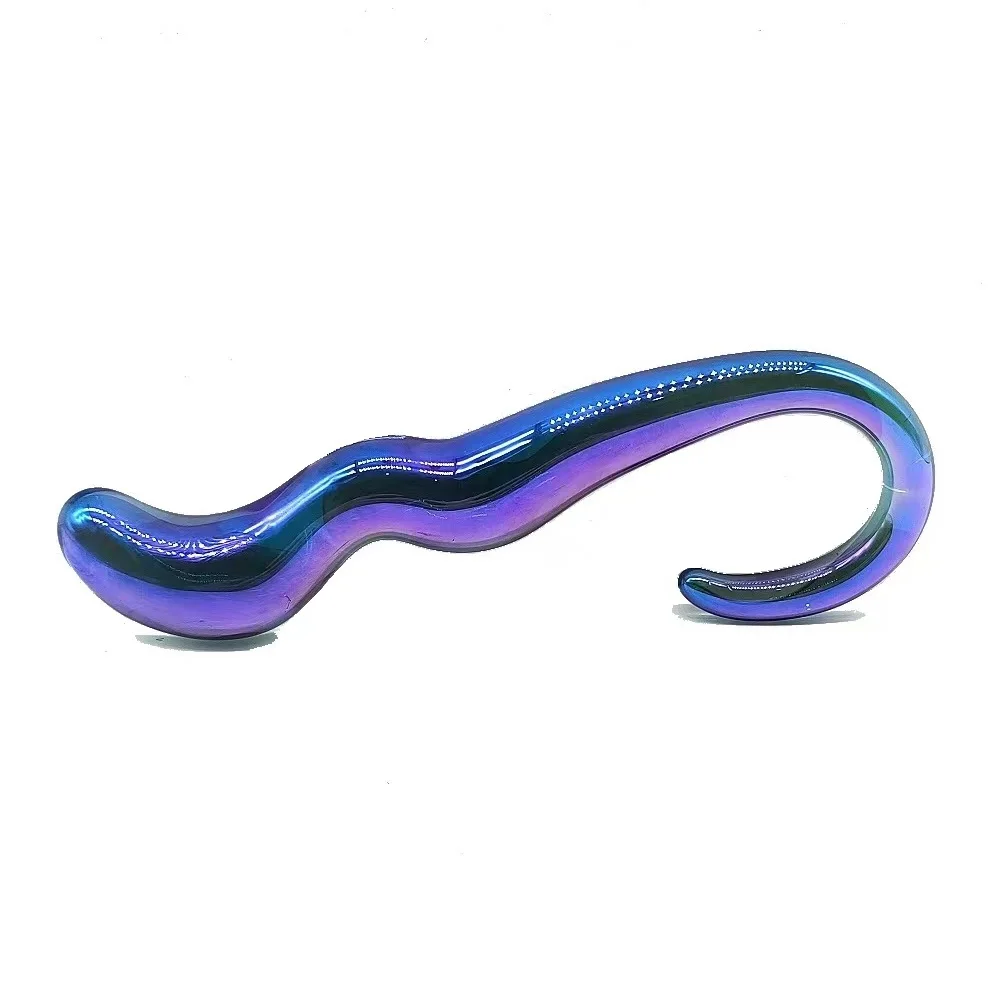 Blue Glass Anal Plug Masturbation Massager Anal Buttplug Dildo G-Spot Vaginal Stimulationfemale Masturbation 18+